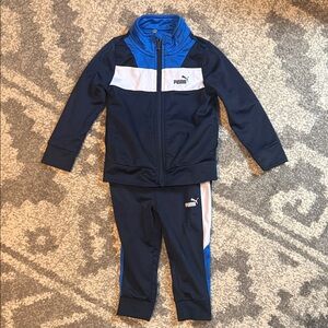 Puma Kids' Dark Blue and Light Blue Tracksuit